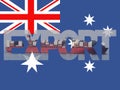 Container ship with export text and Australia flag illustration Royalty Free Stock Photo