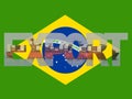 Container ship with export text and Brazil flag illustration Royalty Free Stock Photo