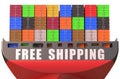 Container ship, free shipping concept Royalty Free Stock Photo