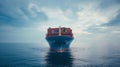 Container ship full load container for logistics in the center of the frame, shipping or transportation concept Royalty Free Stock Photo