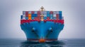 Container ship full load container for logistics in the center of the frame, shipping or transportation concept Royalty Free Stock Photo