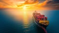 container ship full load container for logistics, Import export business logistics and transportation Royalty Free Stock Photo