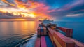 container ship full load container for logistics, Import export business logistics and transportation Royalty Free Stock Photo