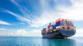 container ship full load container for logistics, Import export business logistics and transportation Royalty Free Stock Photo