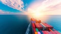 container ship full load container for logistics, Import export business logistics and transportation Royalty Free Stock Photo