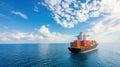 container ship full load container for logistics, Import export business logistics and transportation Royalty Free Stock Photo