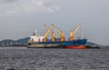 Container Ship in the gulf of Thailand