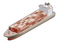 Container Ship Icon. Design Elements 41a