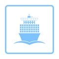 Container Ship Icon Front View Royalty Free Stock Photo