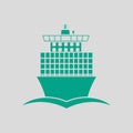 Container Ship Icon Front View Royalty Free Stock Photo