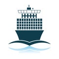 Container Ship Icon Front View Royalty Free Stock Photo