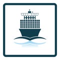 Container ship icon front view Royalty Free Stock Photo