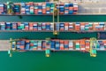 container, container ship in import export and business logistic, By crane , Trade Port , Shipping,cargo to harbor Royalty Free Stock Photo
