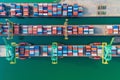 container, container ship in import export and business logistic, By crane , Trade Port , Shipping,cargo to harbor Royalty Free Stock Photo