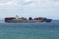 Container ship with jet skis in ocean in Victoria, Australia.