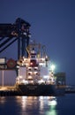 Container ship loads cargo at Port Botany, Sydney