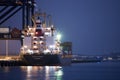 Container ship loads cargo at Port Botany, Sydney