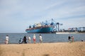 Container ship Maersk Mc-Kinney Moller in Gdansk Poland.