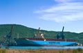 Container ship Marstal Maersk at the pier terminal. Nakhodka Bay. East (Japan) Sea. 30.05.2014