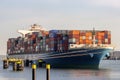 Container ship moored port Royalty Free Stock Photo