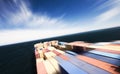 Container ship in motion Royalty Free Stock Photo