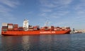 Container ship in Oakland harbor