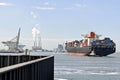 Container ship and pilot boat Royalty Free Stock Photo