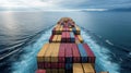 A container ship ping through a narrow c with the captain utilizing advanced technology and navigation tools to safely