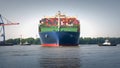 Container ship in the Port of Hamburg Royalty Free Stock Photo