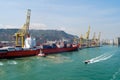 Container Ship in Port Barcelona Spain Royalty Free Stock Photo