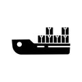 Container ship, sea transport, cargo - vector icon Royalty Free Stock Photo