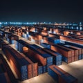 container for ship tranportation, ai-generatet Royalty Free Stock Photo