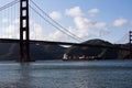 Container Ship Under Golden Gate Bridge Inbound Royalty Free Stock Photo