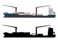 Container ship vector