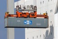 Container shipping port crane ship