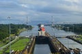 Container Ships Approaching Gatun Locks Royalty Free Stock Photo