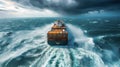 Container ships navigating through rough seas highlighting the challenges and risks faced by companies in the constantly