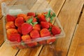 Container of Spring Strawberres Royalty Free Stock Photo