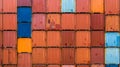 Container stack background, Stack of container, Logistic Import Export business