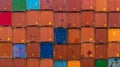 Container stack background, Stack of container, Logistic Import Export business Royalty Free Stock Photo