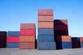 Container stack For importing and exporting goods Royalty Free Stock Photo