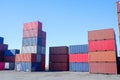 Container stack For importing and exporting goods Royalty Free Stock Photo
