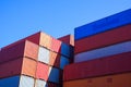 Container stack For importing and exporting goods Royalty Free Stock Photo