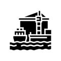 container stack port glyph icon vector illustration