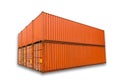 Container storage on isolation white background, Contianer shipp Royalty Free Stock Photo