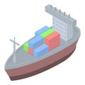 Container tanker icon, isometric style