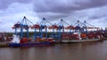 Container terminal Altenwerder in the port of Hamburg - aerial view Royalty Free Stock Photo