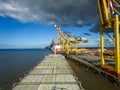Container Terminal in Bremerhaven, Germany Royalty Free Stock Photo