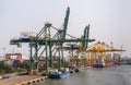 Container terminal of port Vict on Song Sai Gon River, Ho Chi Minh City, Vietnam