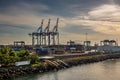 Container terminal, Puerto Quetzal, Guatemala Royalty Free Stock Photo